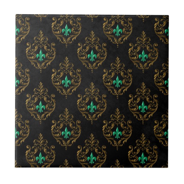 Old Gold Emerald Ceramic Tile (Front)