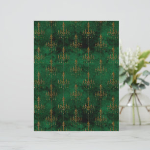 Old Gold Emerald French scrapbook Paper