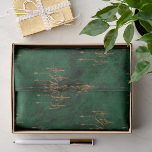 Old Gold Emerald French  Tissue Paper