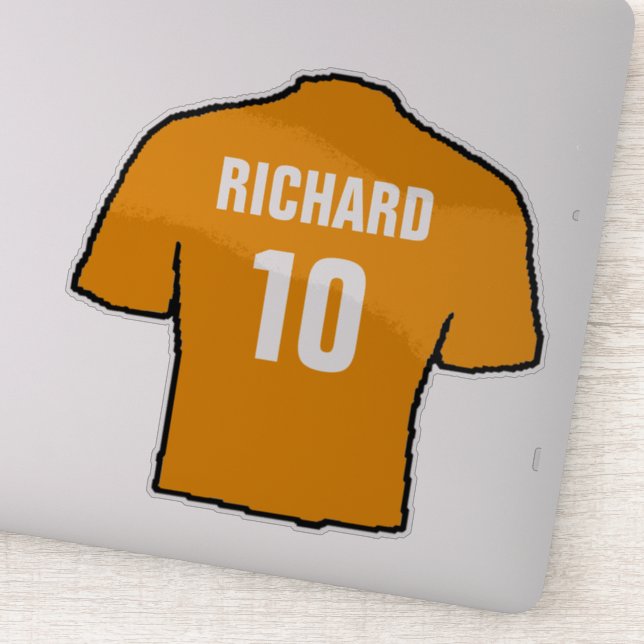 Old Gold Football Shirt on a Sticker (Detail)