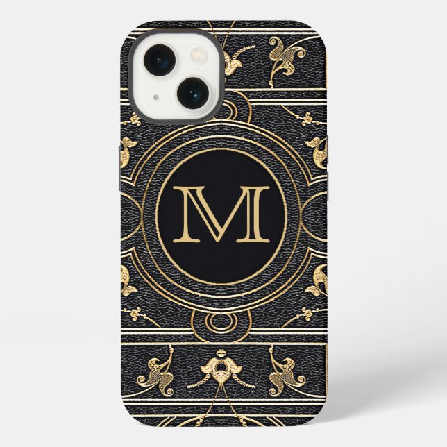 Old Gold Monogram Iphone Case (Back)