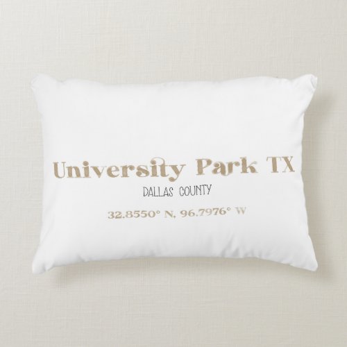 Old Gold University Park TX Accent Pillow