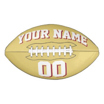 Old Gold White And Burgundy Custom Football by Custom_Footballs at Zazzle