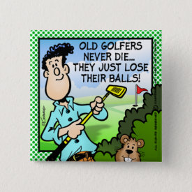 Old Golfer Button