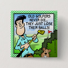 Old Golfer Button