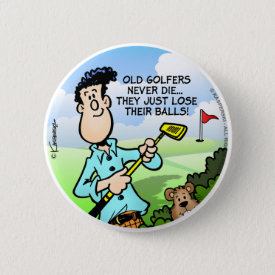Old Golfer Button
