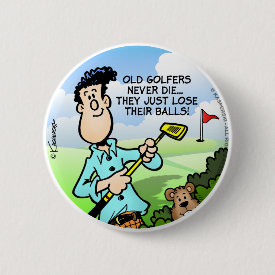 Old Golfer Button