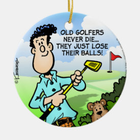 Old Golfer Ceramic Ornament