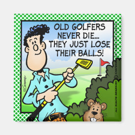 Old Golfer Magnet