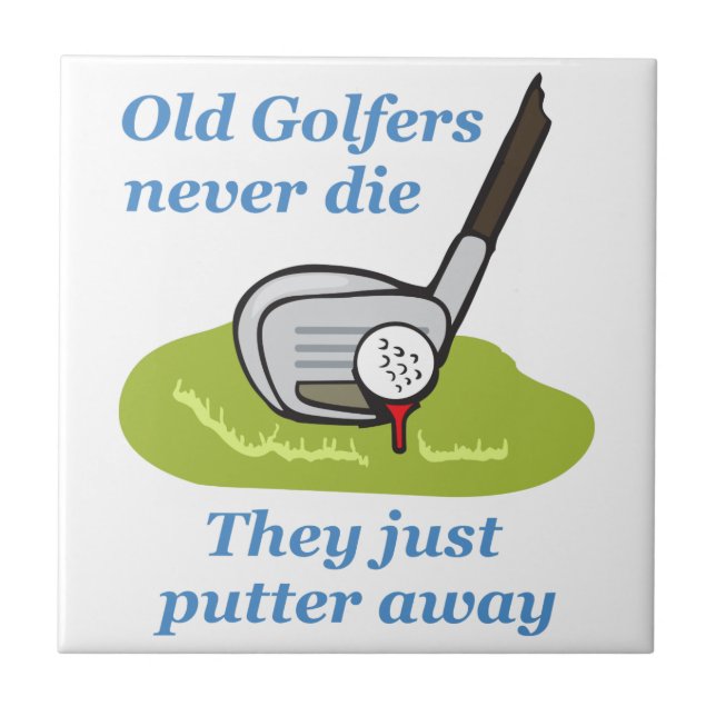 Old Golfers Ceramic Tile (Front)