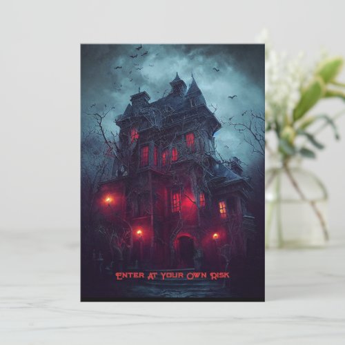 Old Gothic Mansion Halloween Party Invitation