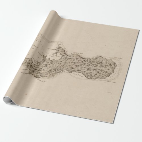 Old Grand Cayman Island Map 1836  Wrapping Paper