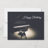 Old grand piano happy birthday