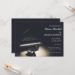 Old grand piano  invitation