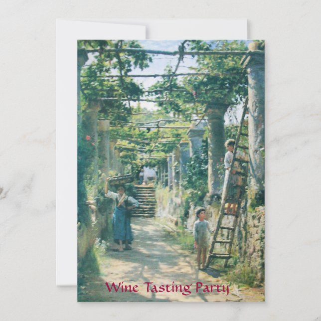 OLD GRAPE VINEYARD  HARVEST WINE TASTING PARTY INVITATION (Front)
