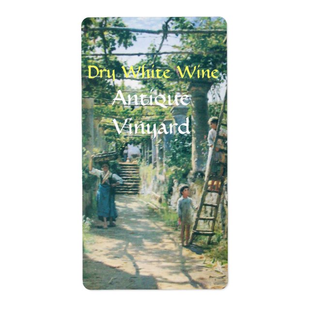 OLD GRAPE VINEYARD HARVEST WINE TASTING PARTY LABEL (Front)