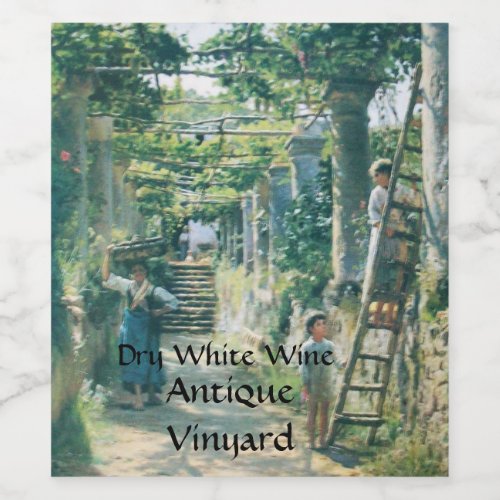 OLD GRAPE VINEYARD HARVEST WINE TASTING PARTY WINE LABEL