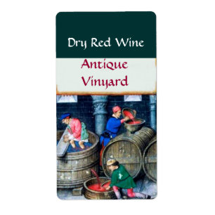 OLD GRAPE VINEYARD RED WINE BARRELS LABEL