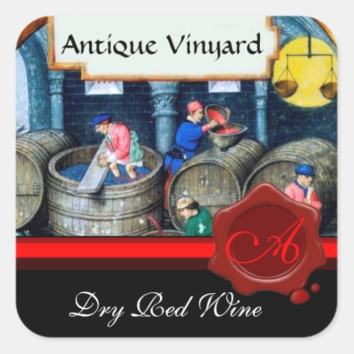 OLD GRAPE VINEYARD RED WINE BARRELS WAX SEAL