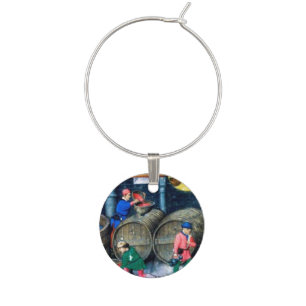 OLD GRAPE VINEYARD RED WINE BARRELS WINE CHARM