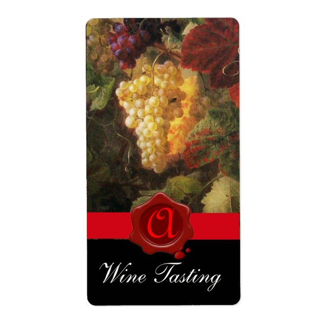 OLD GRAPE VINEYARD  WINE TASTING PARTY LABEL (Front)