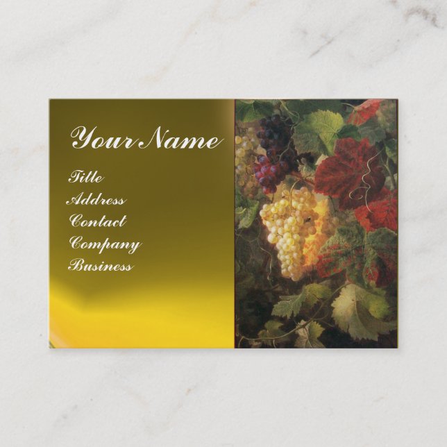 OLD GRAPE VINEYARD,WINE TASTING PARTY MONOGRAM BUSINESS CARD (Front)