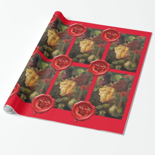 OLD GRAPE VINEYARD WINE TASTING PARTY Red Wax Seal Wrapping Paper