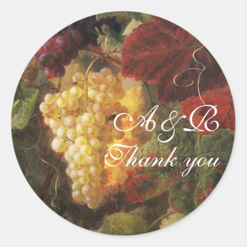 OLD GRAPE VINEYARD WINE TASTING PARTYThank You Classic Round Sticker