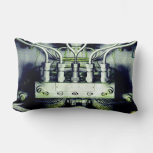 Old Green Engine by Alexandra Cook Lumbar Pillow
