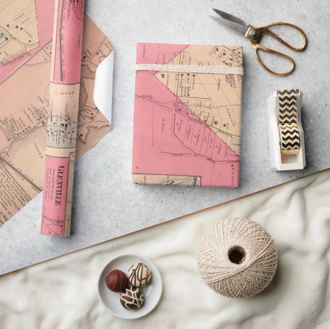 Old Greenwich CT Map (1867) Vintage Connecticut  Wrapping Paper (Crafts)