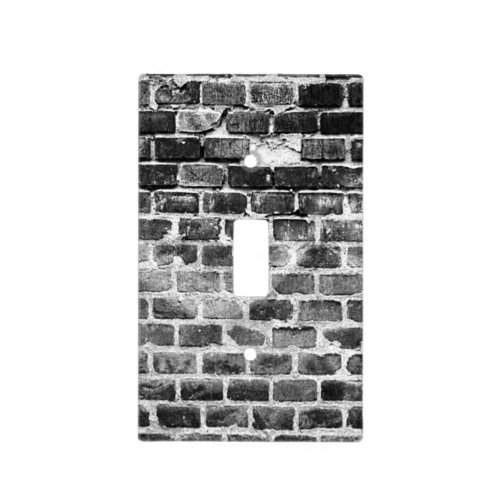 Old Grey Weathered Brick Wall Texture Light Switch Cover