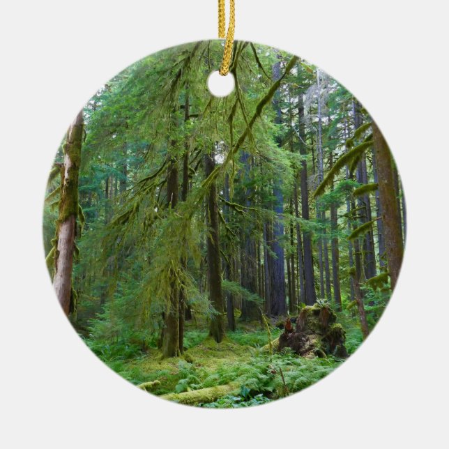Old Growth Forest Ceramic Ornament (Front)