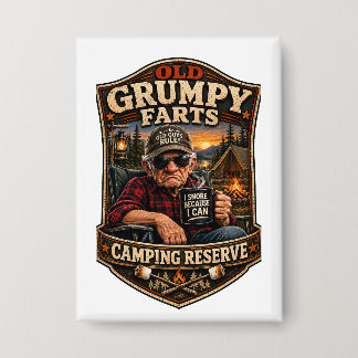 Old Grumpy Farts Camping Reserve Button