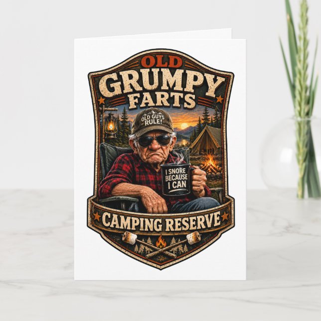 Old Grumpy Farts Camping Reserve Card (Front)