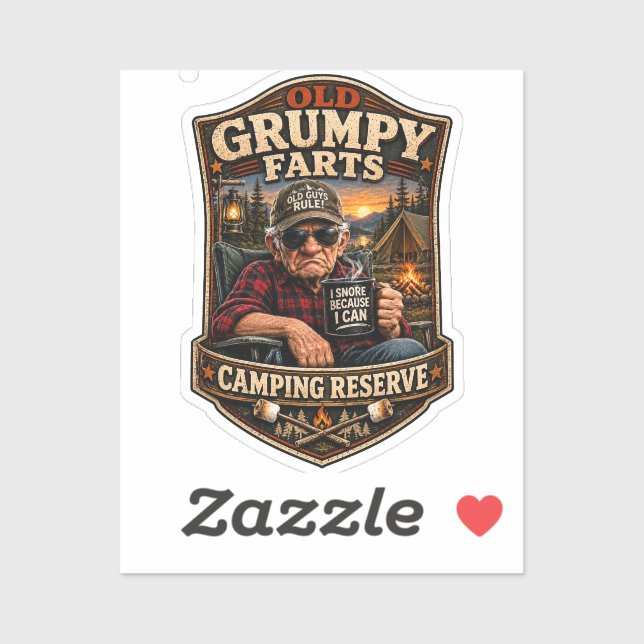 Old Grumpy Farts Camping Reserve Sticker (Sheet)