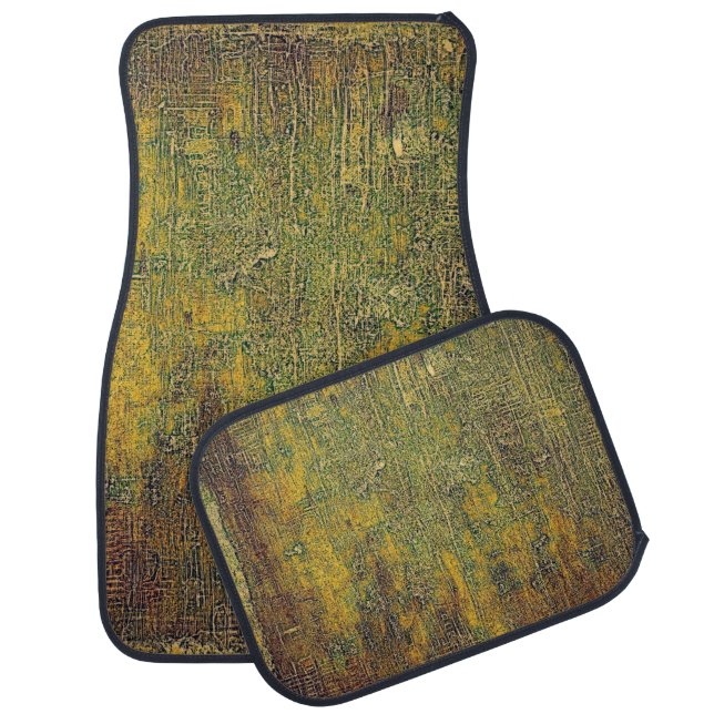 Old grunge background or aged shabby texture with  car floor mat (Set)