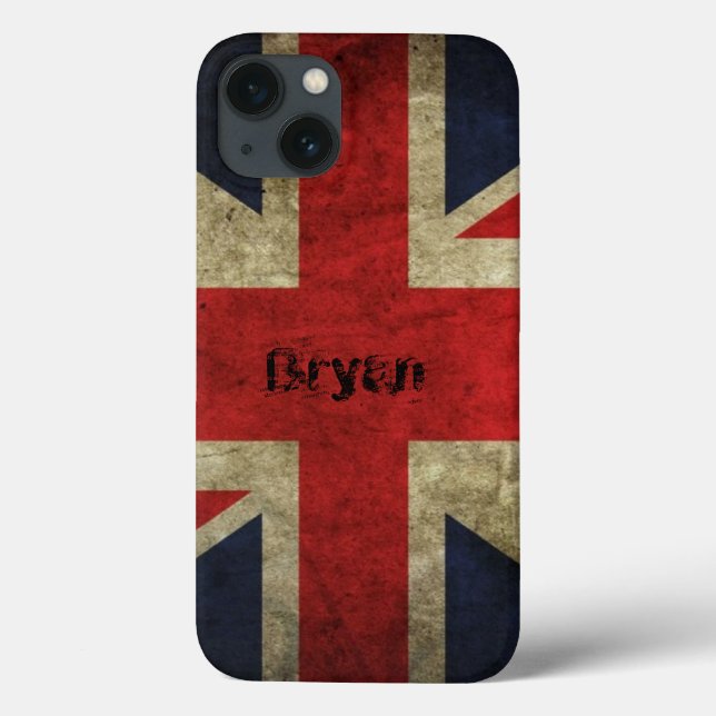Old Grunge British Flag iPhone 13 Case (Back)