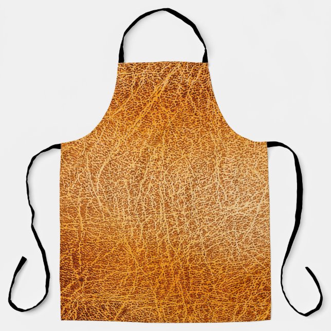 Old grunge brown leather texture apron (Front)