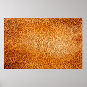 Old grunge brown leather texture poster