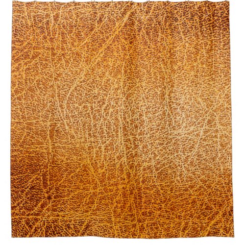 Old grunge brown leather texture shower curtain