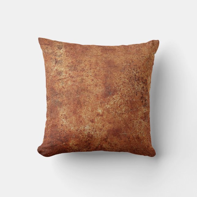 Old Grunge Rustic Metal Texture Throw Pillow (Front)
