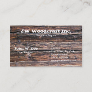 Old Grunge Wood Texture Carpenter Woodwork Business Card