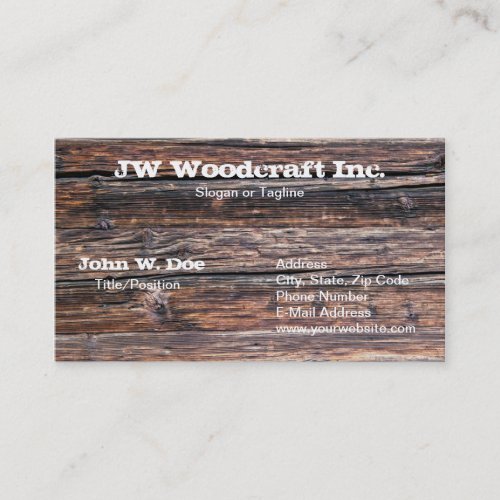 Old Grunge Wood Texture Business Card