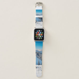 Old grunge wooden texture or background with termi apple watch band