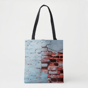Old grungy brick wall with natural defects. Scratc Tote Bag