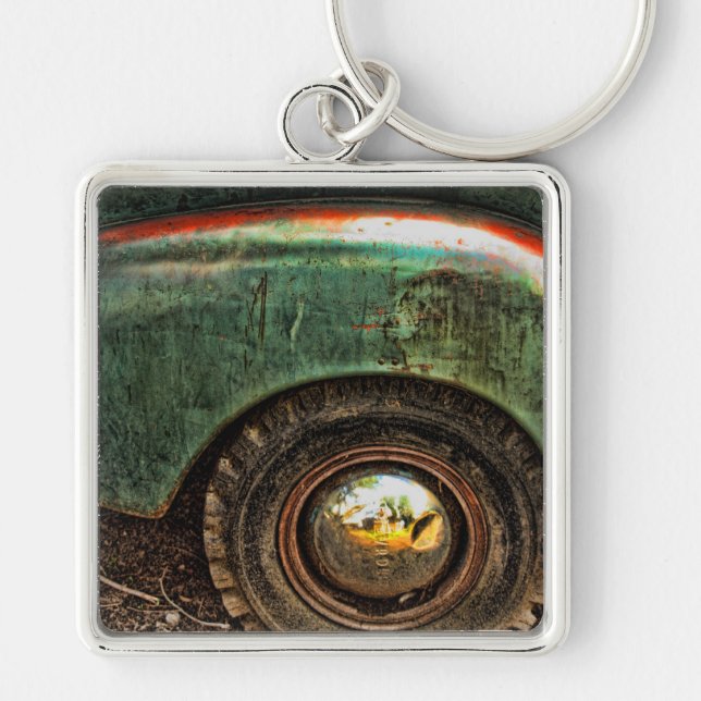 Old Grungy Green Truck -Keychain Keychain (Front)