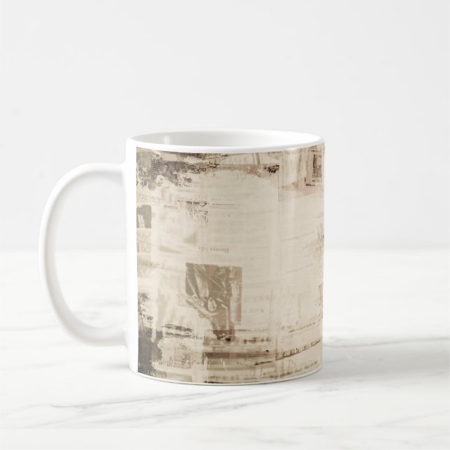 Old grungy paper texture background. coffee mug (Left)