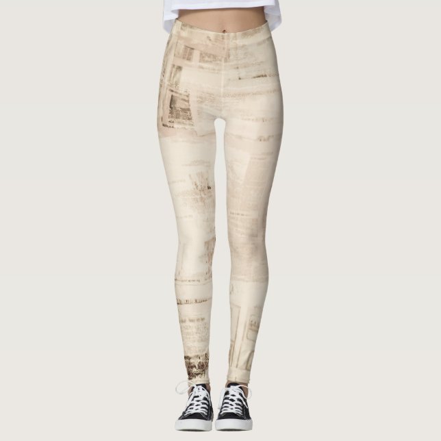 Old grungy paper texture background. leggings (Front)