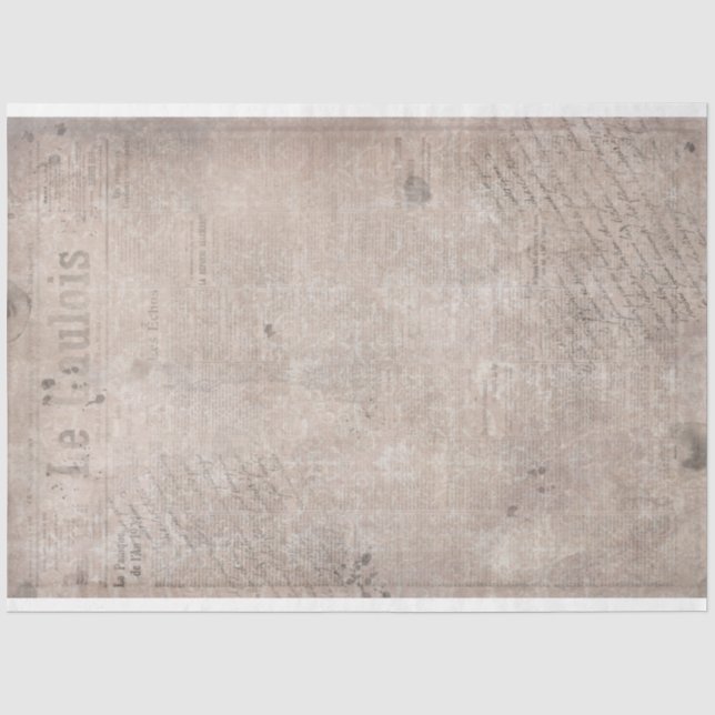 Old Grungy Vintage Newspaper Pink Tissue Paper  (Front)