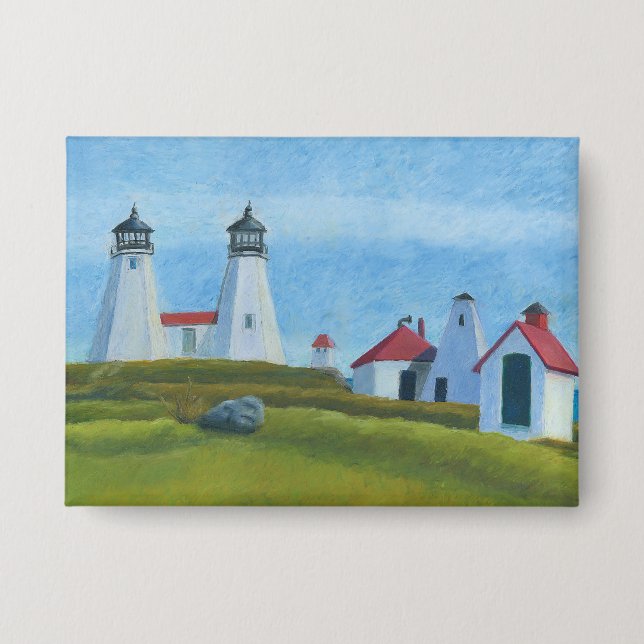 Old Gurnet Lighthouses Button (Front)
